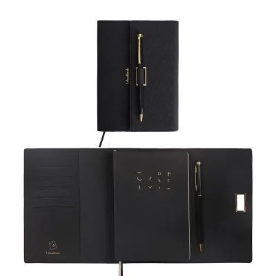 Прекрасный карманный размер 42K девушка дневник планировщик блокнот новые подарки цветная тетрадь Macaron с ручками канцелярские подарки - Цвет: Black with pen