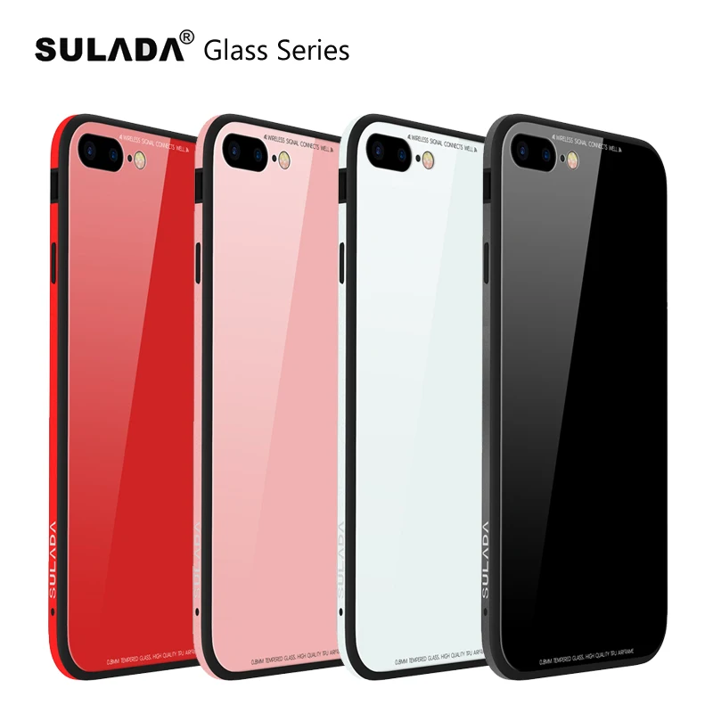 SULADA Luxury Phone Case Tempered Glass Back Cover for iPhone 6 Case Metal Bumper and Silicone