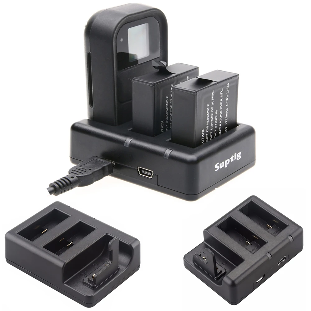 For GoPro Hero 6 5 Remote and AHDBT-501 Battery 3 Slots Charger W Waterproof WiFi Remote Control Accessories For GoPro Hero 56 (14)