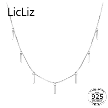 

LicLiz 925 Sterling Silver Necklaces for Women Bar Charm Pendant Party Anniversary Jewelry Gifts Colgantes Mujer Moda 925 LN0376