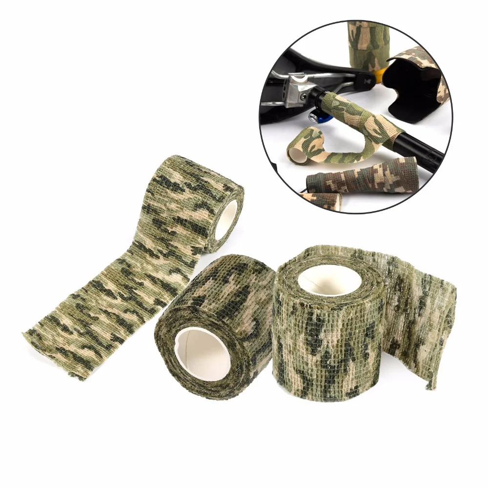 

Army Camo Outdoor Tactical 4.5M Hunting Shooting Stealth Camouflage Stretch Adhesive Elastic Tape Bandage Wrap Travel Kits