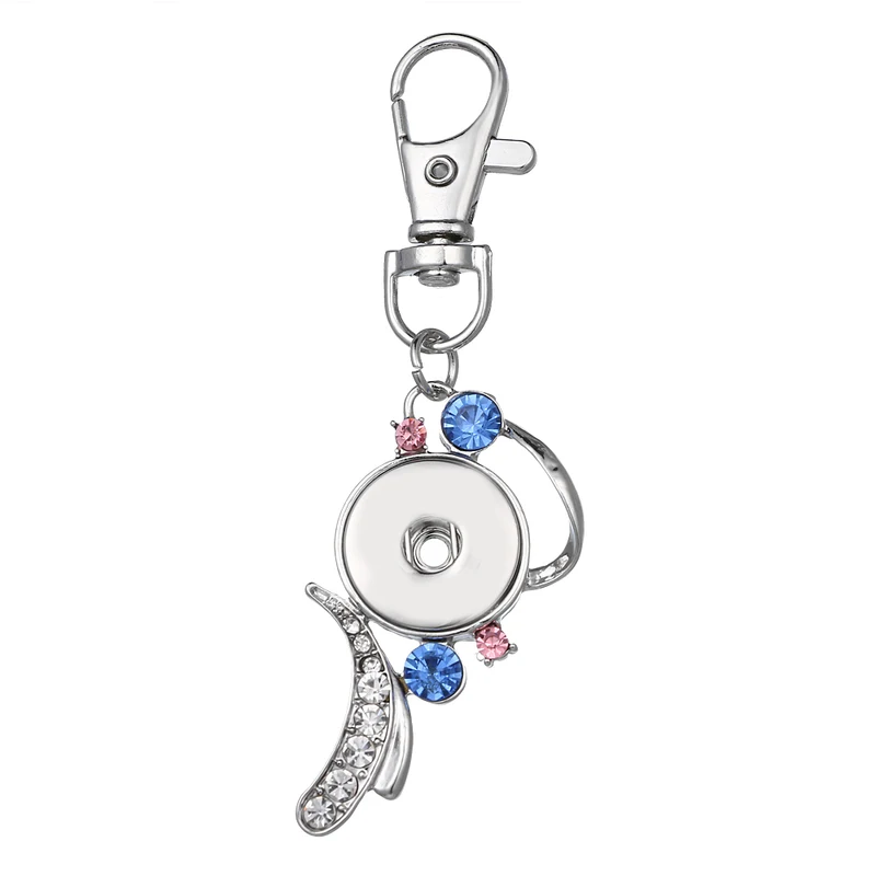 New Colorful Crystal Snap Button Keychain Snap Keyring DIY 18MM Snap