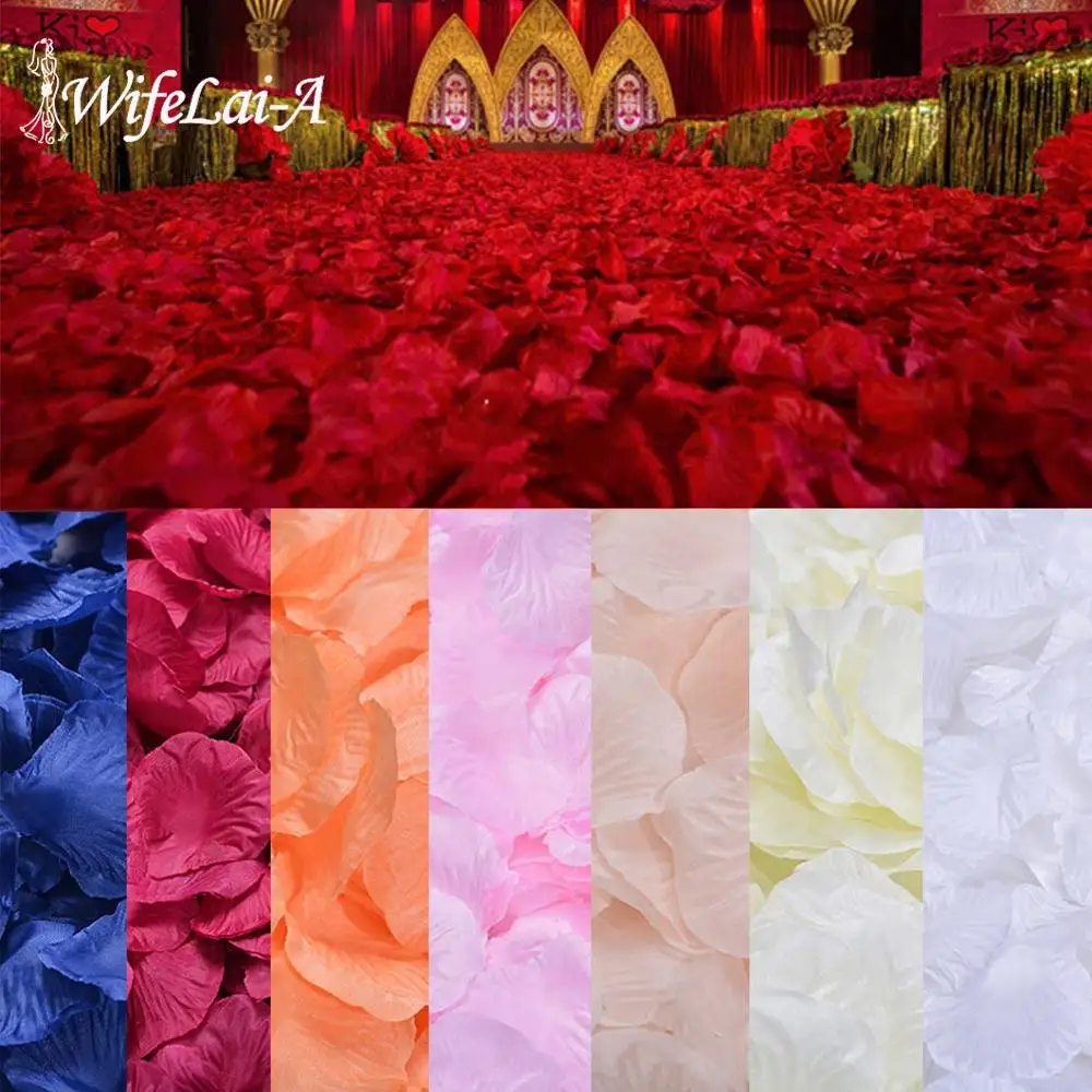 

Colorful 40 Colors 2000pcs/lot Rose Petals Wedding Atificial Patal Fake Flowers Ivory White Party Decorations Wholesale RP01-2
