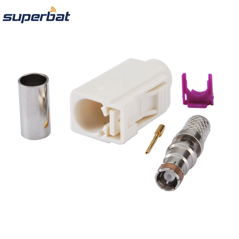 White Female Fakra B Radio Antenna Connector for LMR195 Cable