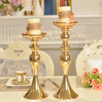 

Metal Modern Gold Candelabra Stand Iron Candlestick Pillar Holder Wedding Centerpiece Event Road Lead Flower Arrangement Vase