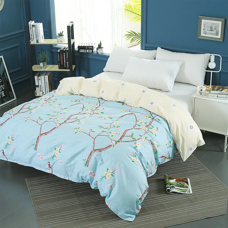 

100% Cotton Single Product Quilt Modern Fashion Home Textiles Bedding Small Tree Printing Pattern Multi-Size Optional Quilt
