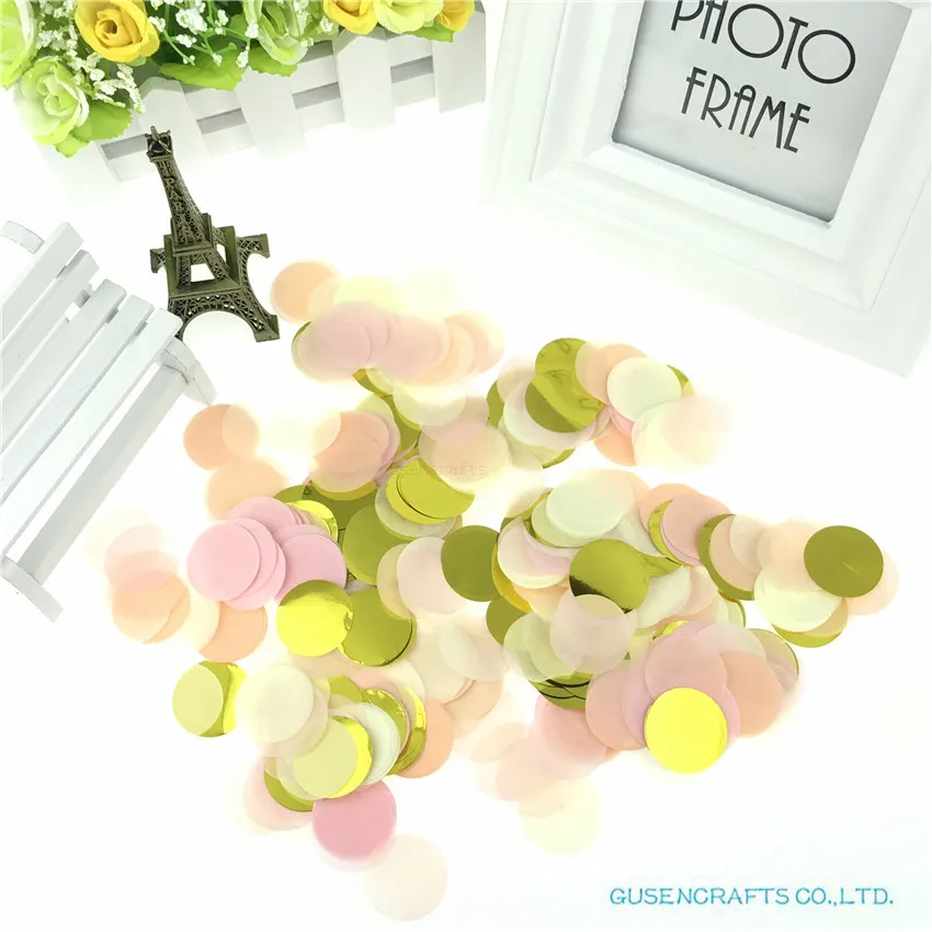 

10g Per Bag 1 Inch Bright Colors Round Tissue Paper Confetti Sprinkles for Balloon Wedding Birthday Party Table Decorations