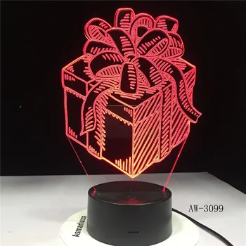 

Gift Box LED Night Lamp Holiday 3D Illusion Touch Sensor Hoom Decoration Child Kids Baby Nightlight Gift Box Desk Lamp AW-3099