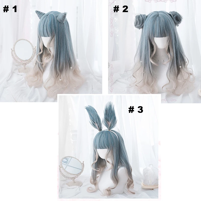 

Women Harajuku Lolita Wigs Kawaii Cosplay Wig Heat Resistant Synthetic Wig Hair Halloween Carnival Party Adult Girls Wig