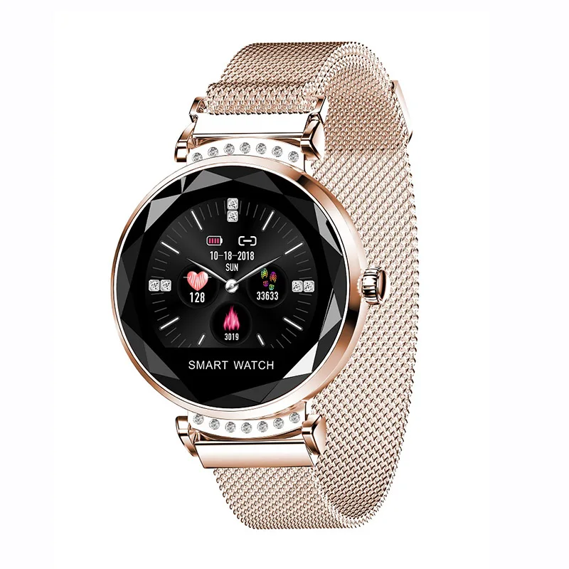 LEMFO H2 Роскошные Смарт-часы для женщин водонепроницаемый Дамская мода Smartwatch фитнес-трекер для измерения сердечного ритма для Android IOS телефон подарок H1 - Цвет: gold