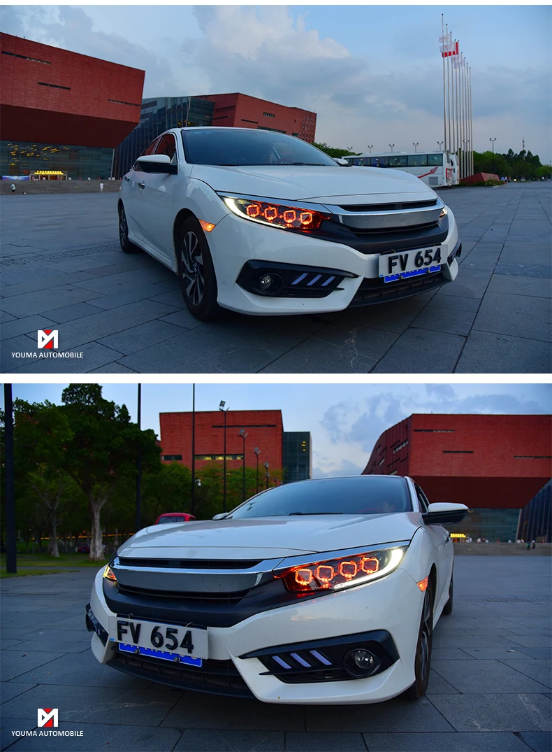 Автомобильный Стильный чехол на голову для Honda Civic- фары светодиодный Honda Civic фары DRL Линзы Двойной Луч би-ксенон HID