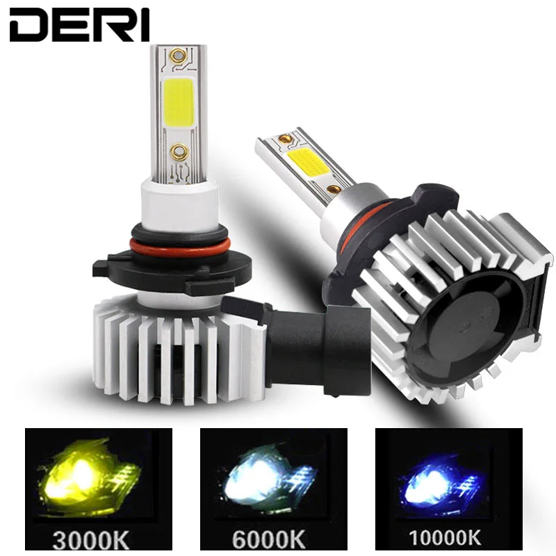

DERI New 72W Led car Headlight Bulbs H1 H11 H3 H7 H4 9005 9006 880 COB 12V 24V 4000LM 3000K 6000K 10000K mini led automotivo
