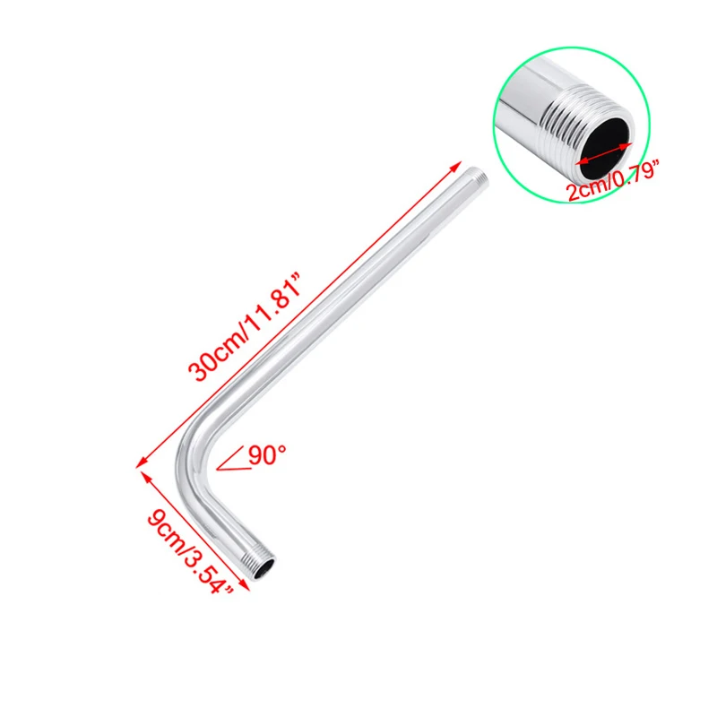 Резьба G1/2 из нержавеющей стали, настенная трубка, насадка для душа, кронштейн 16 см/20 см/30 см/40 см - Цвет: 30cm