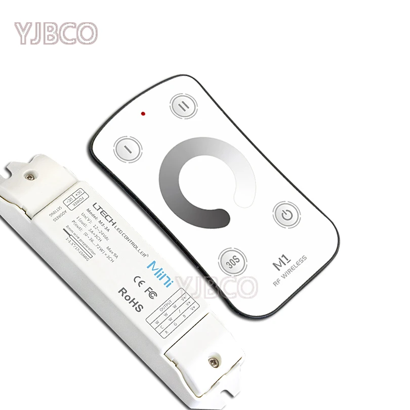 

M1+M3-3DC12-24V Led Dimmer RF Wireless Controller Remote With CV Constant Voltage Receiver Light Dimming for single color tape