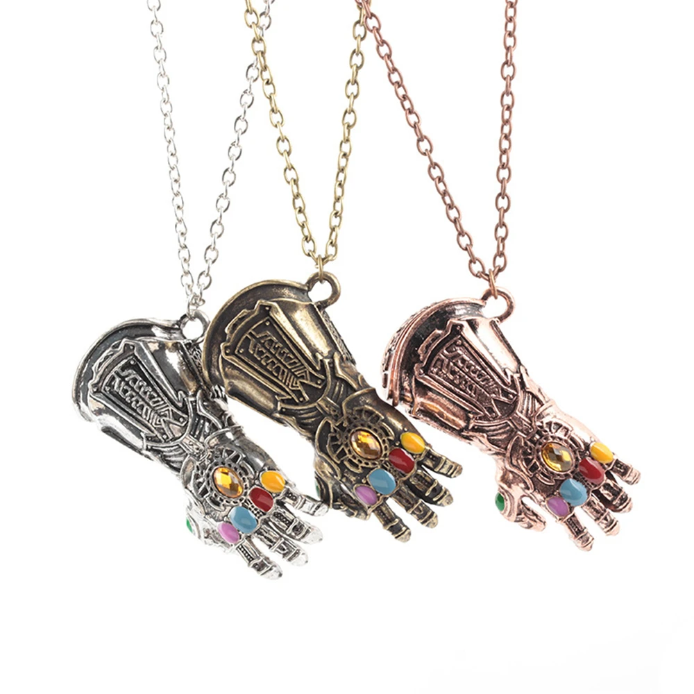 

Newest Keyring Chain 3D Thanos Infinite War Gauntlet Glove Necklace Ring Weeding Favors and Gifts For Marvel Avengers Fans Gifts