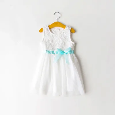 

2016 Summer Lace 3D Rose Flower Sleeveless Girls Dresses Girl Princess Dress Kids Dress for Party and Wedding Vestido Infantil