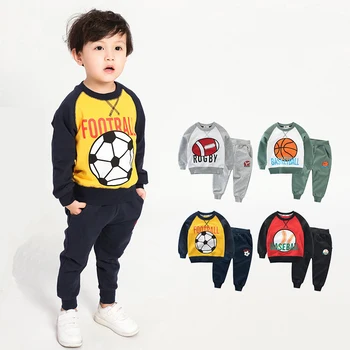 

Striking cool basketball football rugby baseball handsome boys sports clothes thanksgiving party high quality kids clothing set