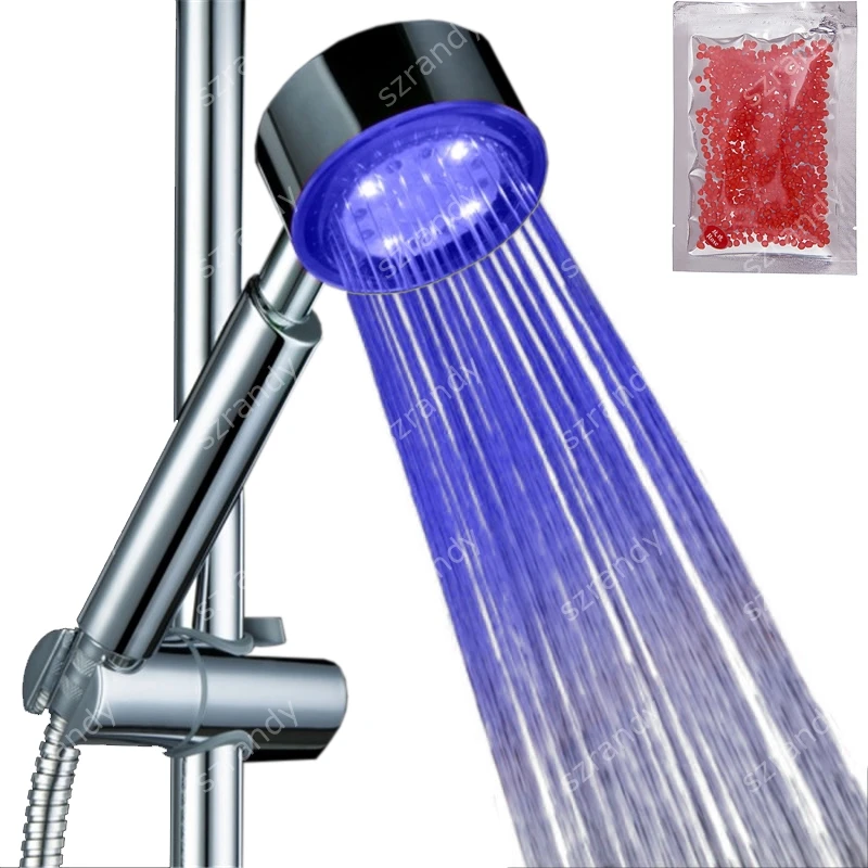 Chrome Aroma Showerhead with Blue LED Water Poweredin Shower Heads