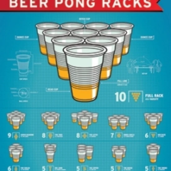 Beer Pong Racks Laminated Poster (24 X 36)