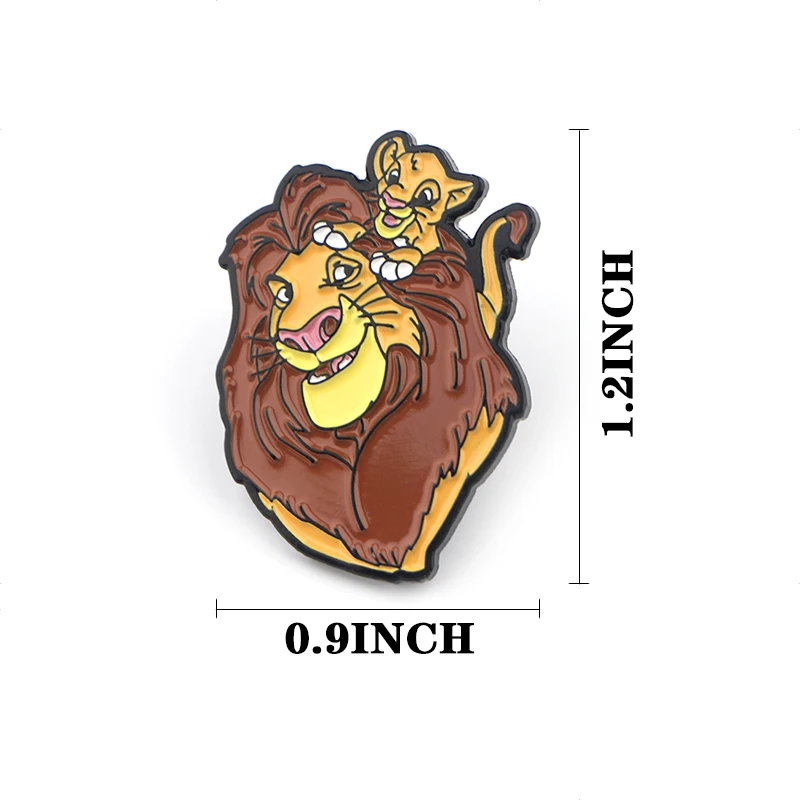 K236 The Lion King Cartoon Pins Metal Enamel Pins and Brooches for Women Men Lapel Pin Backpack Badge Brooch Collar Jewelry