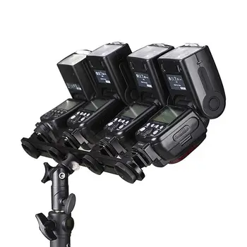 

Universal Four Flash Bracket Hot Shoe Speedlight Stand Umbrella Light Holder For Studio Video Dslr Camera Canon Nikon Yongnuo