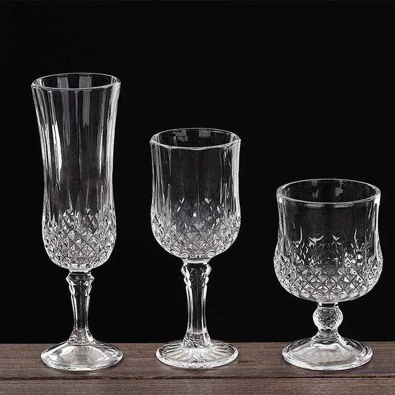 

Hot Sale Crystal Wine Goblet Diamond Facets Decor Glass For Red Wine/Champagne/ Brandy Home Kitchen Accessories Drinking Tools