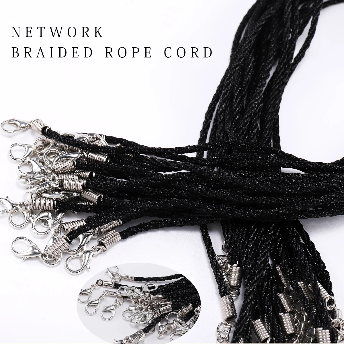 

10Pcs/lot 1.8 mm Handmade Weave Leather Adjustable Braided Rope Necklaces & Pendant Charms Findings Lobster Clasp String Cord