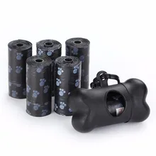 Holapet Paw напечатанные мешки для домашних животных мешки для отходов собак-(5 рулонов+ Бесплатный диспенсер для мешка для какашек) продукты для домашних животных на открытом воздухе
