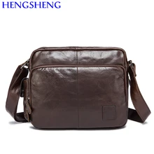 Hengsheng promotion 8876 cross men shoulder bags with top quality genuine leather messengers bag by cheap price men cow bag