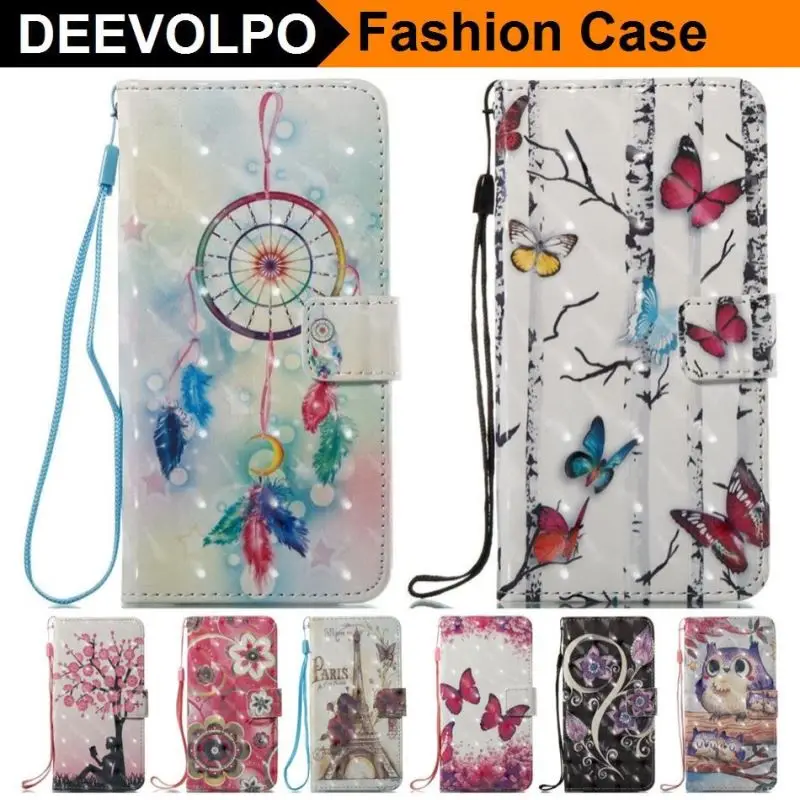 

DEEVOLPO Shining Coque Wallet Case For Huawei Honor 6C P10Lite P9Lite P8 Lite Mini 2017 Leather Silicone Holder Cover Bags DP03J