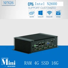 Промышленная Мини-ПК IPC N26, 3.5 «atom n2600 dual core 1.6 ГГц, 6 * COM HDMI WIFI безвентиляторный 172*107*54 с ОЗУ 4 Г SSD 16 Г