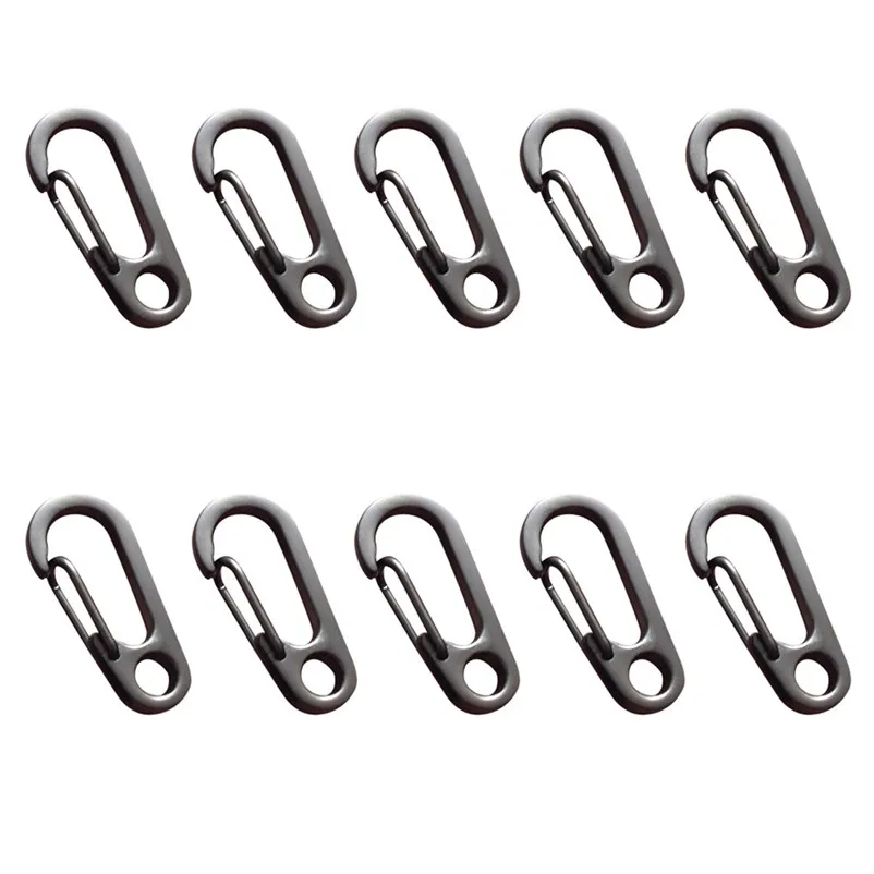 10PCS Classic Mini Carabiner Keychain Hanging alloy Buckle Spring Camping Hiking Outdoor tools Climbing Accessories #4O16 (2)