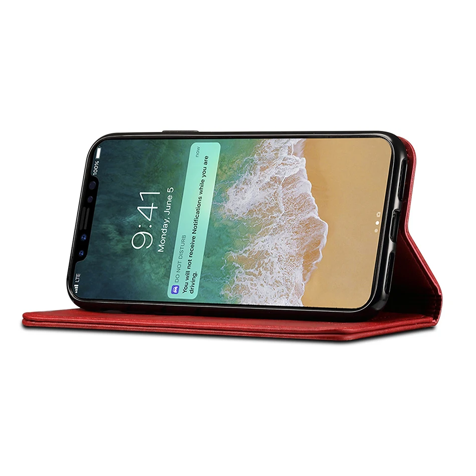 !ACCEZZ Luxury Leather Phone Case Card Pocket Full Protective Cover For iphone X XS MAX XR Wallet Flip Cases Shell Stand Holder (13)