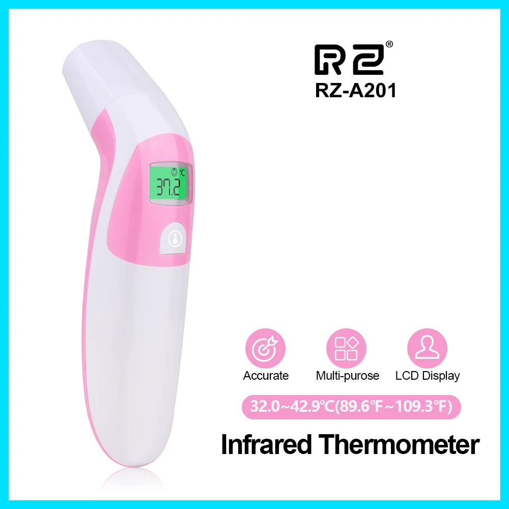 

Infrared Thermometer LCD Digital Baby Fever Measure Adult Kids Forehead eardrum Non-contact Infrared RZ-A201