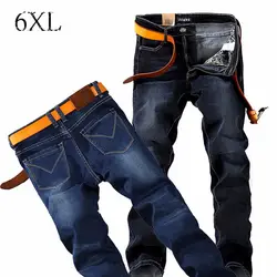 6 EXTRA LARGE Мужские джинсы Плюс Размер 28-48 просторная одежда мужские джинсы стрейч ноги мужские повседневные брюки