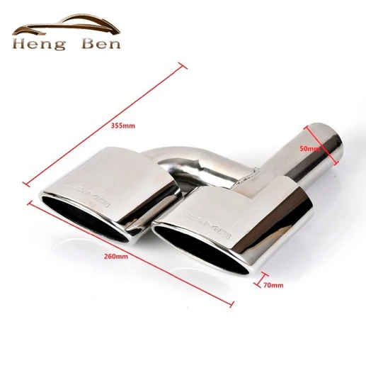 US $126.00 Hb 2pcs 304 Stainless Steel Pipe Exhaust Pipe Mufflers Tip For MercedesBenz Amg C63 C65 W204