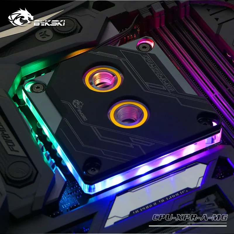

BYKSKI CPU Waterblock for INTEL LGA1366,1150,1151,1155,1156,2011,2066/RBW Lighting/Copper/Free Aura SYNC Cable.P/N: CPU-XPR-A-MG