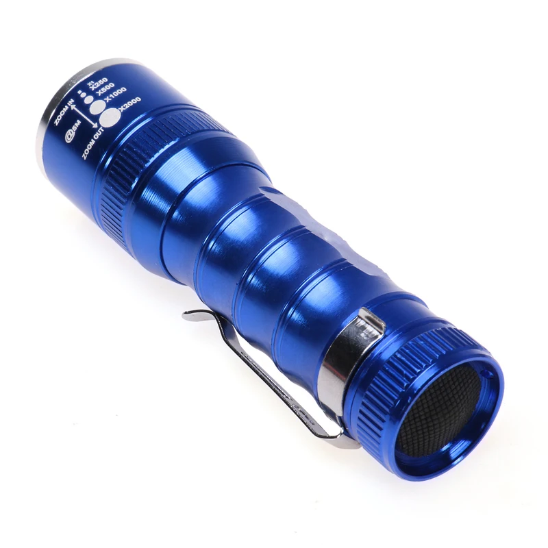 

3 Mode Flashlight Torch Light Zoomable T6 LED 300 Lumens AAA Camp Lamp with Clip Waterproof Tatical Lanterna