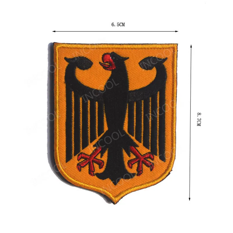Нашивка с вышитым немецким y флагом, немецкий y Polizei, Орел, немецкий военный тактический боевой дух, нашивки, эмблема, Аппликации, вышитые значки - Цвет: 4 6.5X8.7CM
