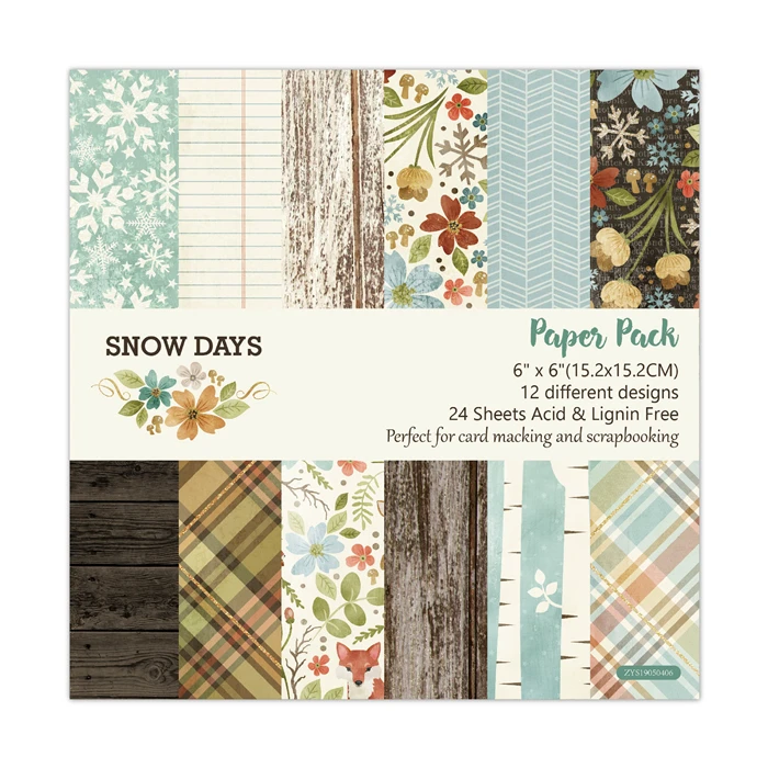 Snow-day-Scrapbooking-paper-pack-of-24-sheets-handmade-craft-paper-craft-Background-pad-51 (2)