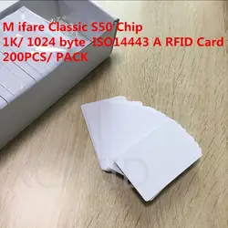 Белый RFID S50 чип MF1 1 К/1024 байт записываемый смарт-карт ic с iso14443 Тип для Система контроля доступа