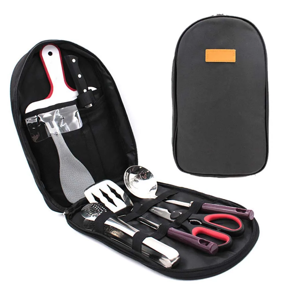 

BBQ Grill Tools Set with Storage Bag Stainless Steel Outdoor Barbecue Accessories Grilling Kit FP8 JY13