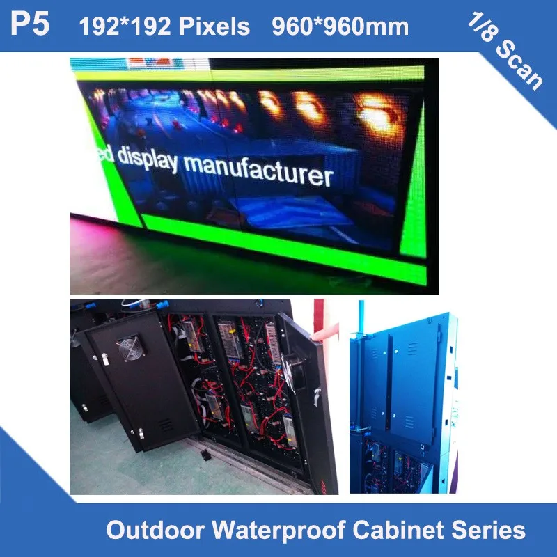 

TEEHO video LED 6pcs/lot P5 Outdoor waterproof LED cabinet fixed installation 1/8 scan RGB full color advertising led display