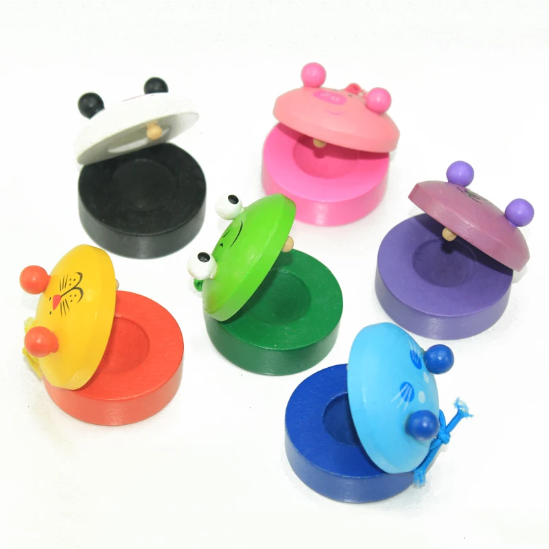 Baby brand new Castanet wooden music instrumental toys Kids Child Orff early learning educational toys free