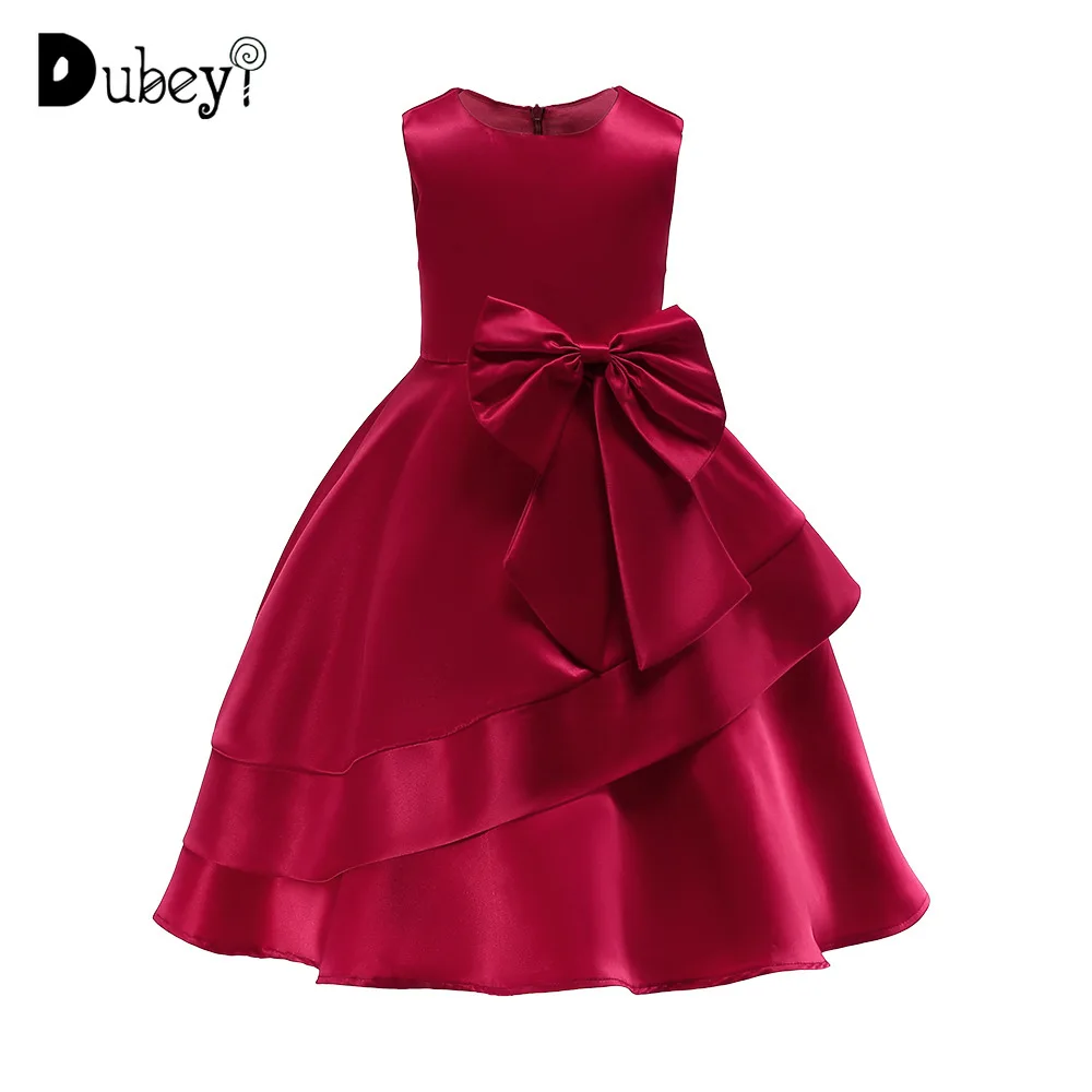 

Girls Red Dress Little Girls Clothing with Bow-knot Kids Dresses for Girls Princess Dress for Birthday and Wedding