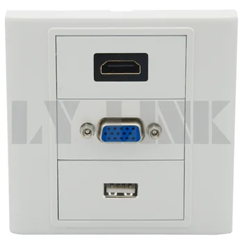 

HDMI VGA USB wall plate with female to female connectors