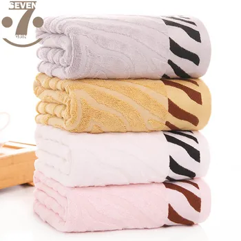 

2 pcs/lot 35x75cm Bamboo Fiber Cotton Zebra Pattern Printed Bath Room Hand Face Towels