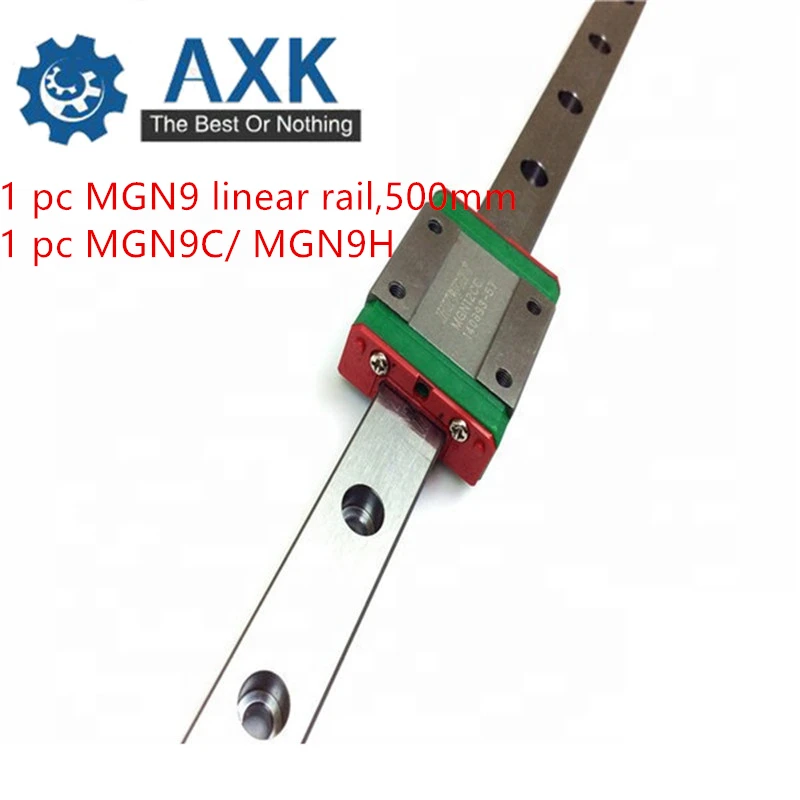 

Free shipping 9mm Linear Guide MGN9 L= 500mm linear rail way + MGN9C or MGN9H Long linear carriage for CNC X Y Z Axis