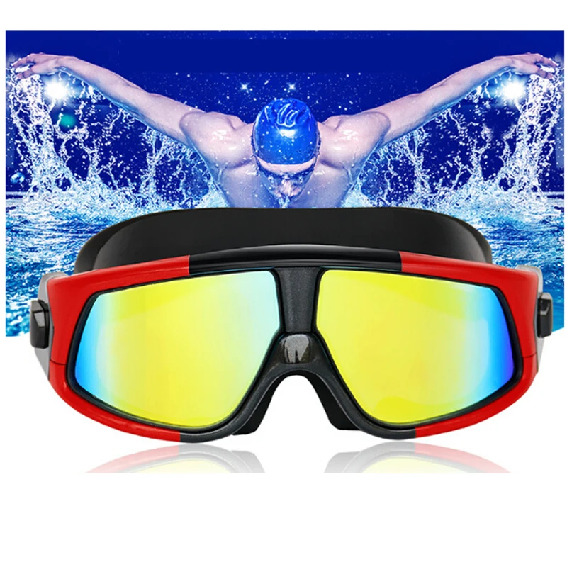 1pcs /Lot Professional Swimming Goggles, Adults Polycarbonate Material Lens Anti fog Waterproof