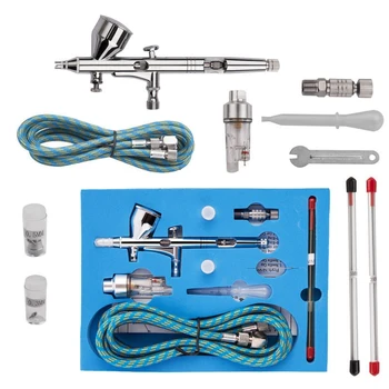 

NEW-G-180K Dual Airbrush Air Kit Craft Practical Paint Art Power Tools For Commercial